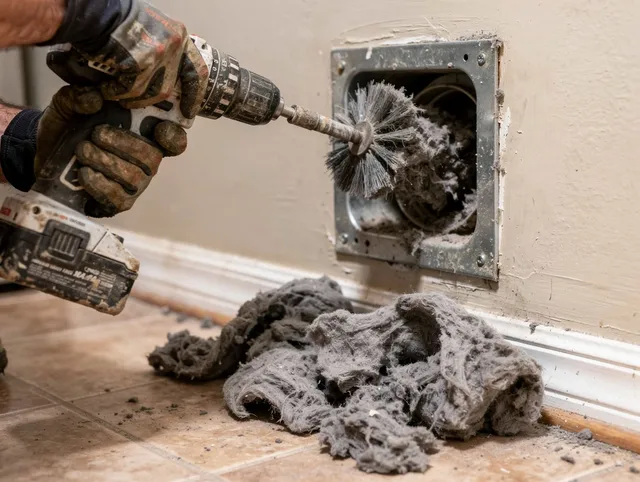 Certified Buckeye Dryer Vent Cleaning technician performing dryer vent cleaning in Buckeye