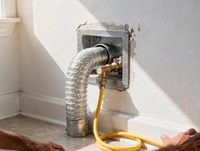 Buckeye Dryer Vent Cleaning certified technician performing specialized gas dryer vent cleaning in Buckeye